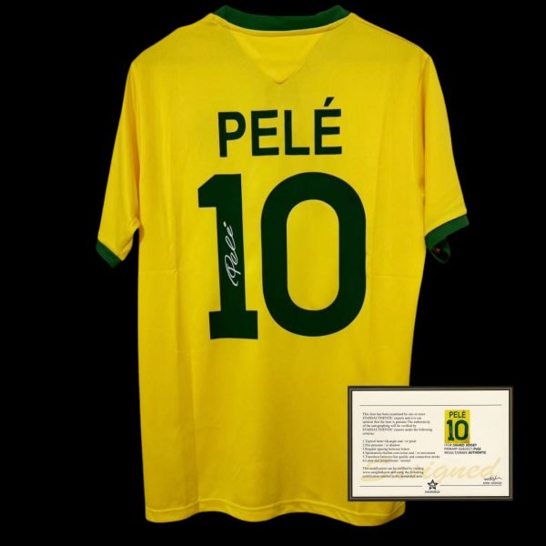 1970 Pelé Brazil Signed Printed Jersey – COA Included