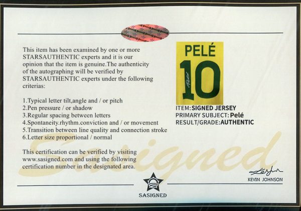 1970 Pelé Brazil Signed Printed Jersey – COA Included - Image 4
