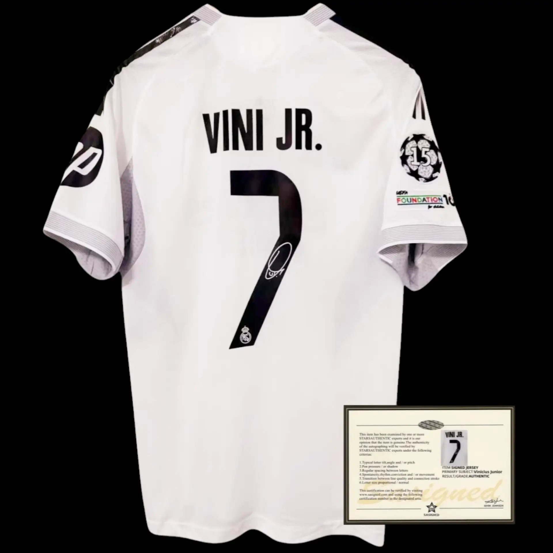 2025 Vini Jr Signed Printed Jersey Real Madrid #7 – COA